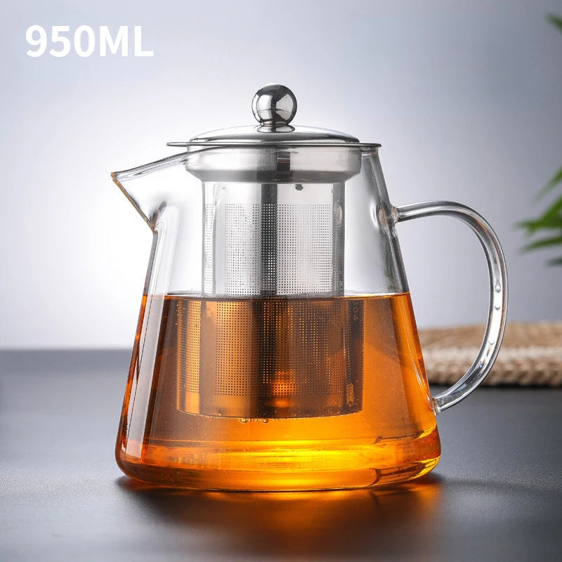 JUNBOPRO Teekanne Hitzebeständig - 850ml Borosilikat Glas