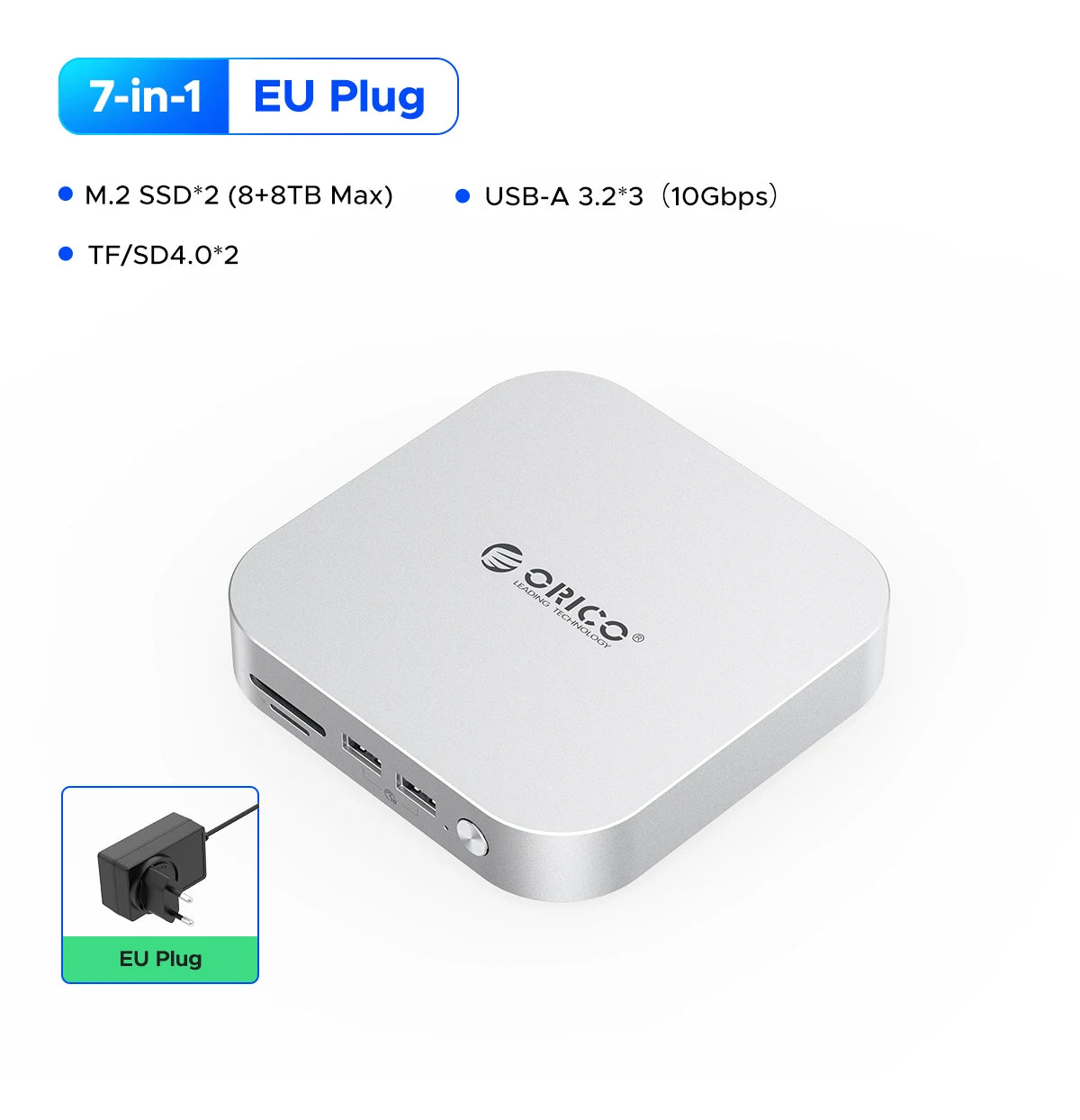 ORICO MiniLink USB C Hard Drive Enclosure Docking Multi Interface Converter SD/TF 4.0 USB4 Transfer Designed for MacMini M4 Dock