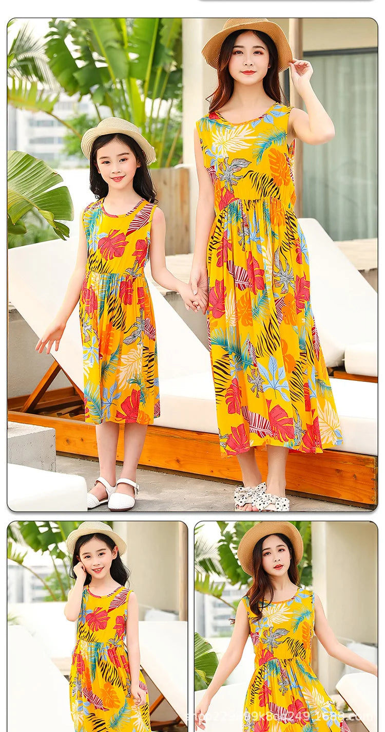 Spring Family Matching Outfits Mother Daughter Dress Women Girl Casual Autumn Costume Mom Baby Kids Rompers Parent-child Clothes