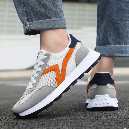 New Women's Sneakers Fashion Breathable Unisex Casual Shoes Lightweight Lace-Up Running Shoes Outdoor Platform Tennis Shoes Male