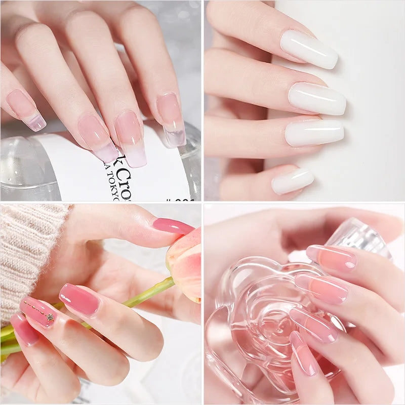 Nail Extension Kit Acrylic Gel Polish Nail Polish with UV LED Nail Lamp Manicure Kit and Base Coat Top Coat for Salon and Home