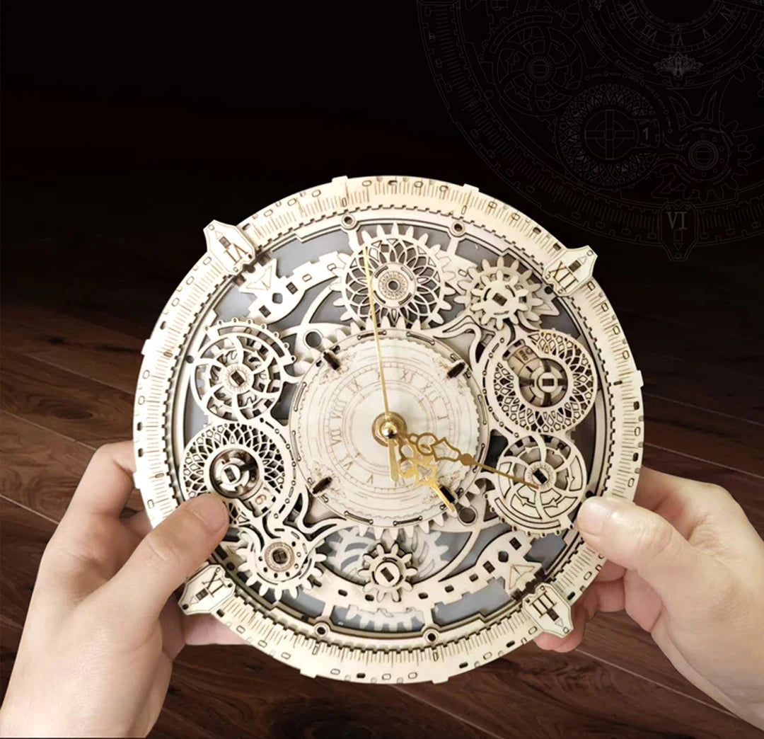 DIY-Uhr-Bausatz 2025: NEW Wooden Model Building - 3D Jigsaw Puzzles Lights Friends Birthday Gifts Collection