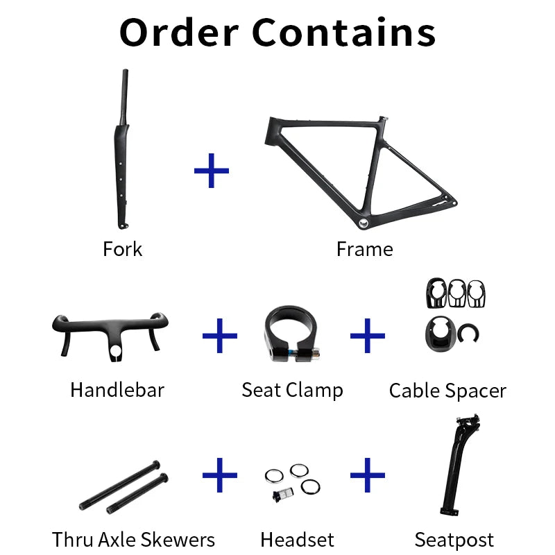 BXT Disc Brake Carbon Gravel Bike Frame 700C/27.5er Max Use 47C/2.1 Tire Carbon Gravel Bicycle Frame Thru Axle Carbon MTB Frame