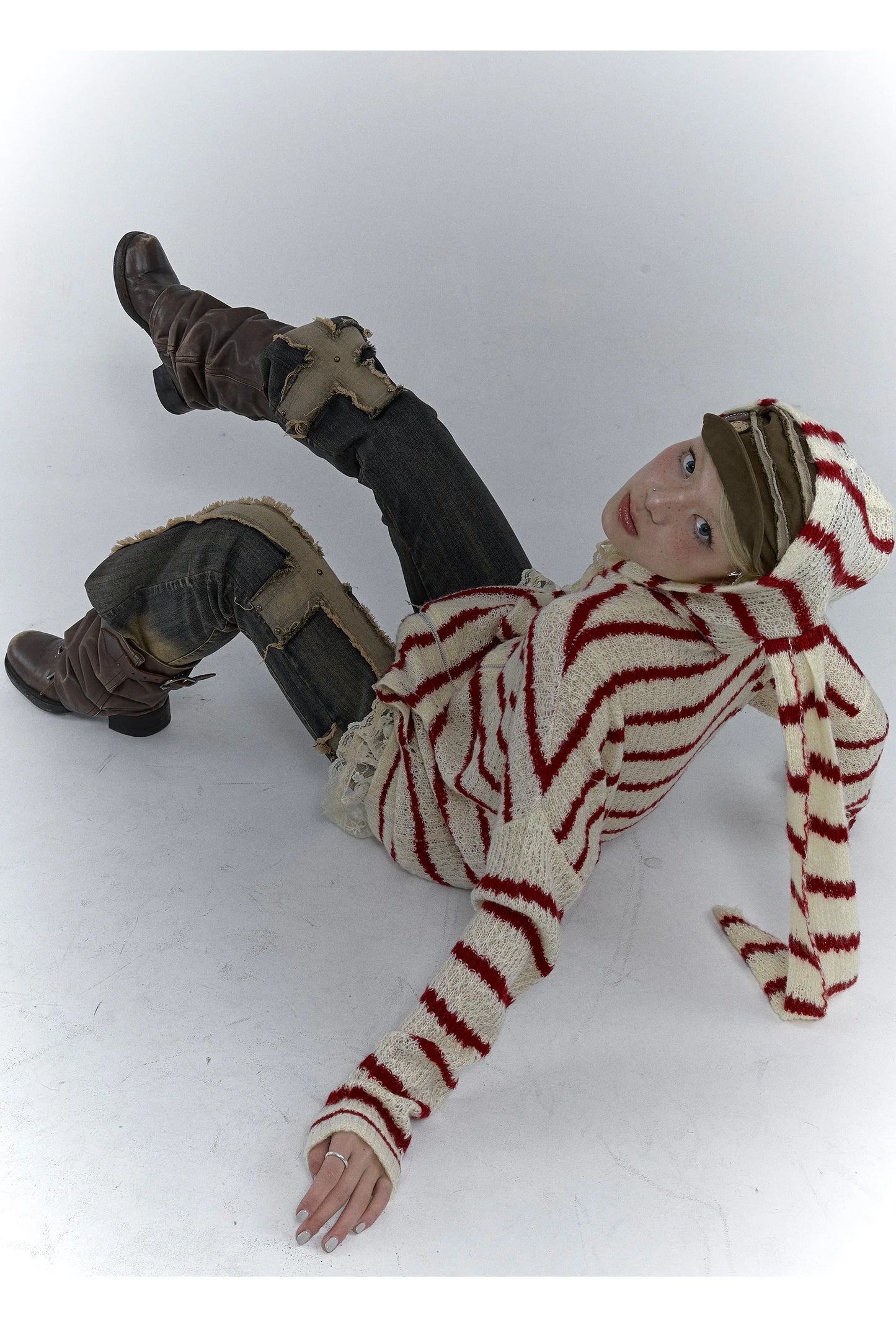 Karrcat Grunge Strickjacke Hollow Out - S/M, Vollarm