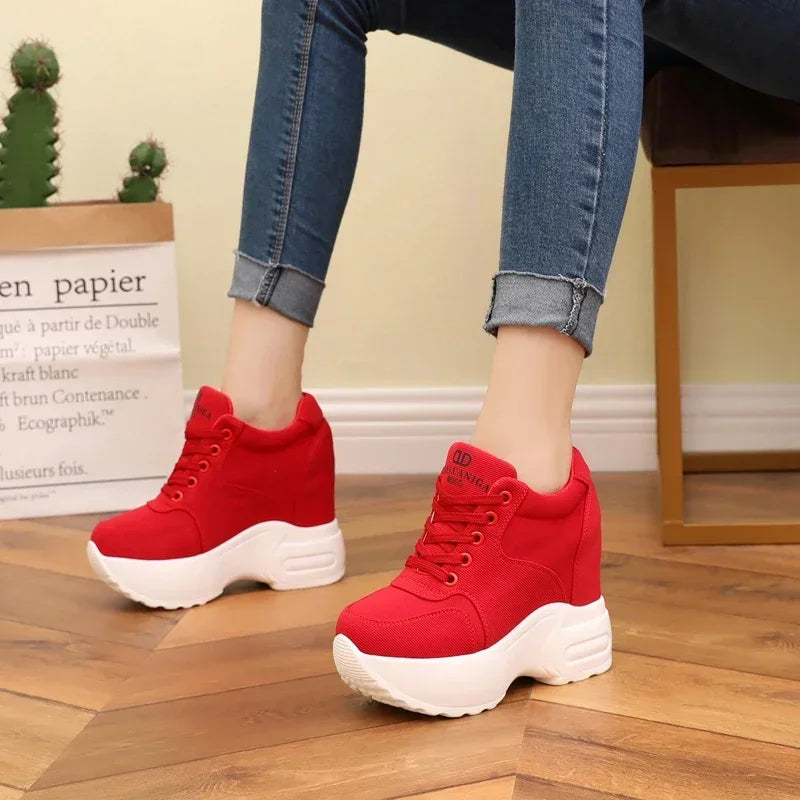 Pantofi sport cu platformă WGZNYN 187, respirabili - toc de 10 cm, plasă