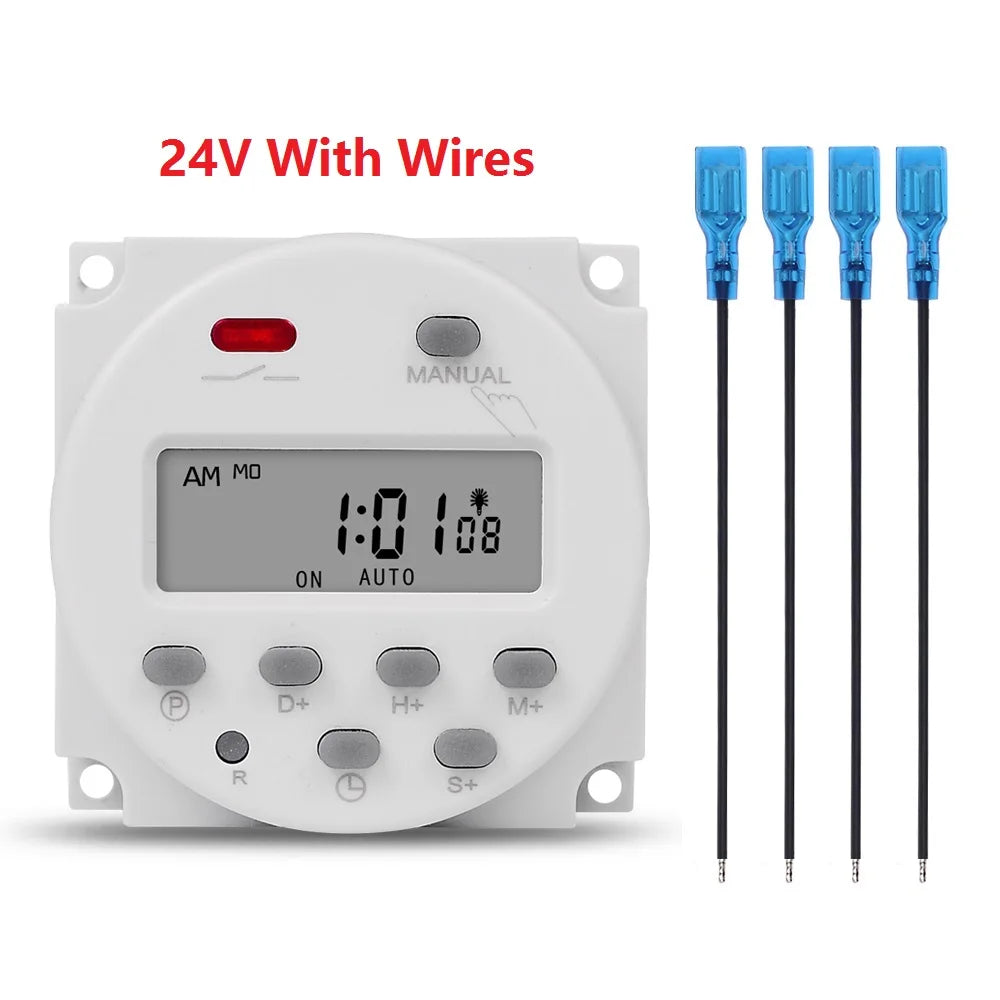 Gaqqee 1 Second Interval 12V 24V 110V 220V Digital LED Timer Switch 7 Days Weekly Programmable Time Relay Programmer CN101S