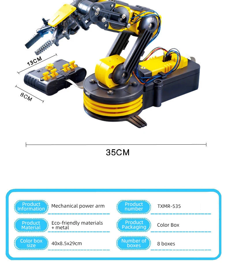 Telecomandă manipulator DIY electric științific robot braț experiment asamblare copii jucării educative cadou de ziua de naștere copil