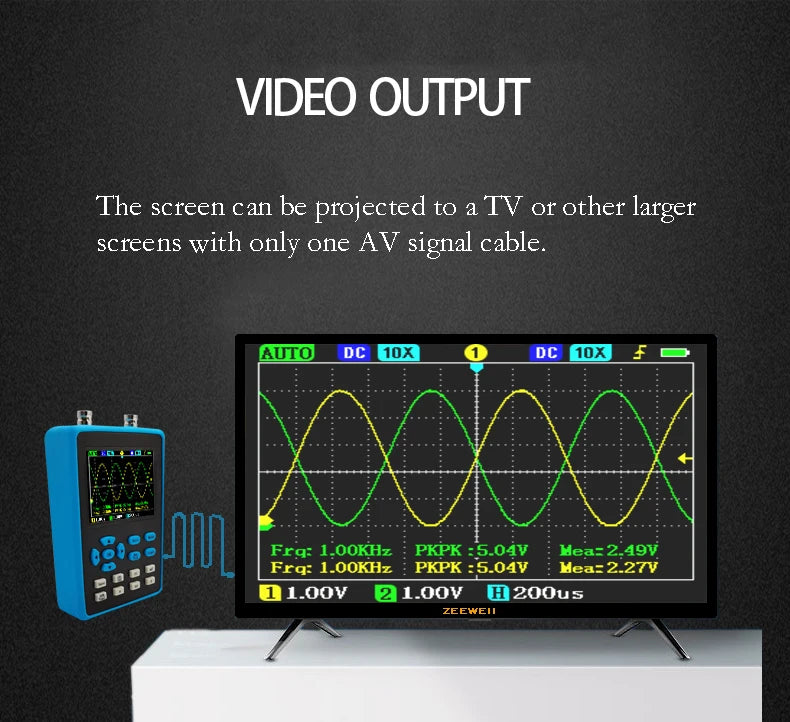 ZEEWEII DSO2512G 2,8 Zoll Handheld Digital Oszilloskop 120M Bandbreite Dual Kanal Signal Generator XYmode