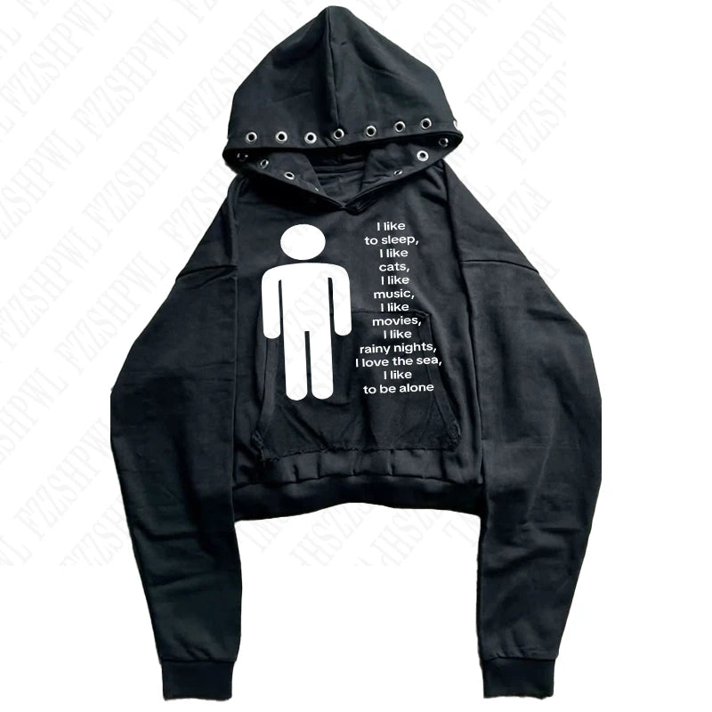 FZZSHPWLCN Harajuku Hoodie HipHop-Aufdruck - Größe XL Slim