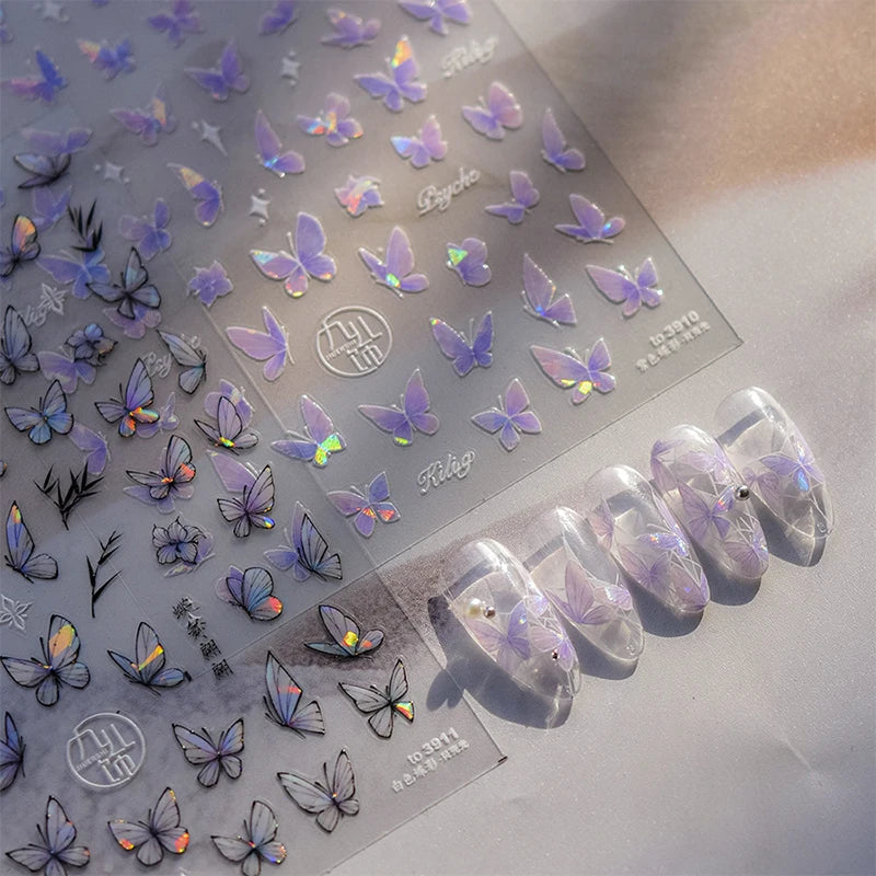 Designs 5D Relief Schmetterling Nagelsticker - 1 St 3D