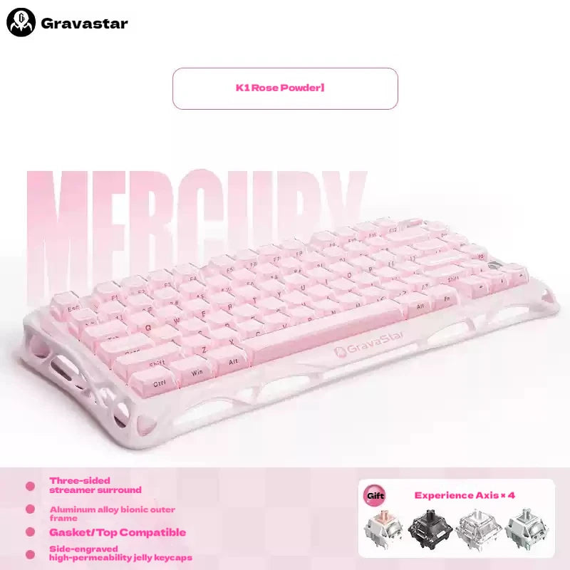 Gravastar 75k1 Mechanische Tastatur - RGB, BT, Alu, 2.4G