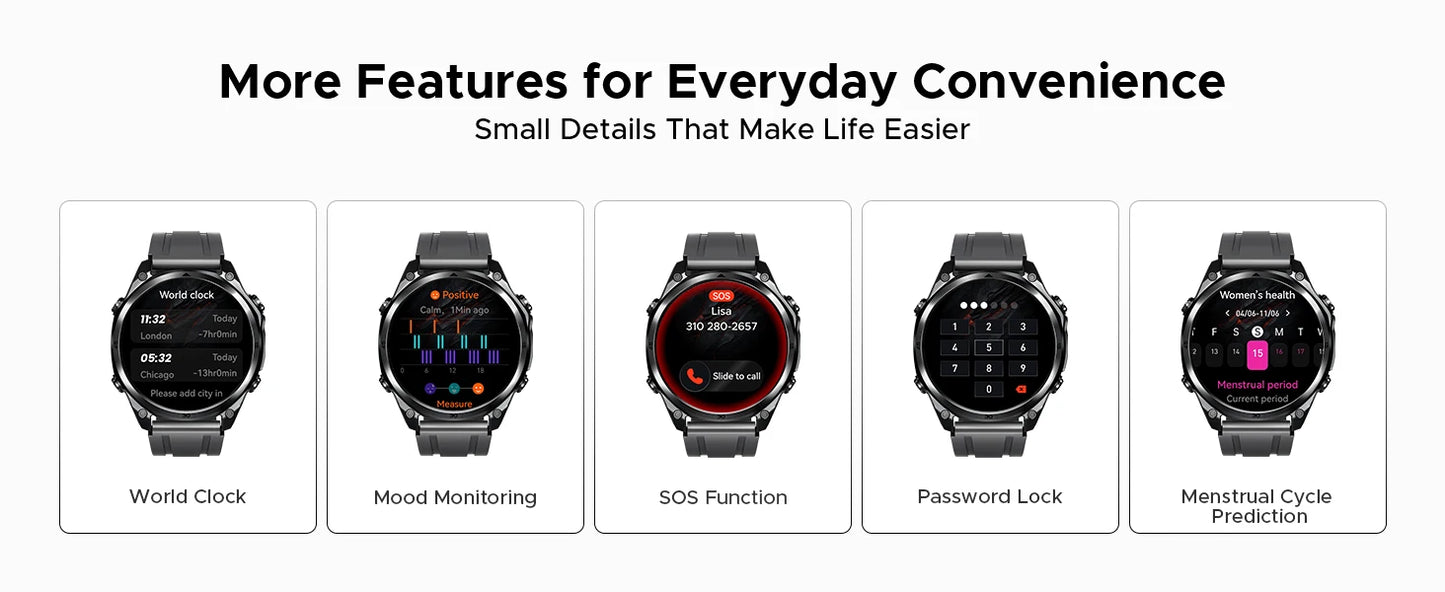 DOOGEE ANYWISE W1 LITE - Akku 8-12 Tage, 5ATM, 1,43Zoll