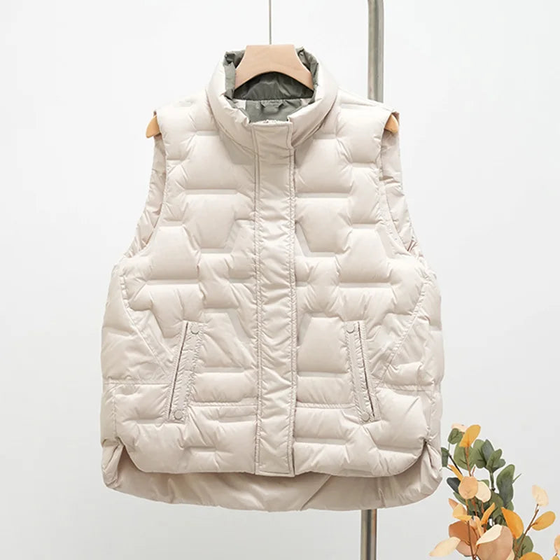 Janveny Steppweste Warm - Daunen ≥90%, Locker, Taschen