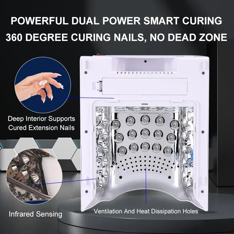 SN497 UV LED Nageltrockner 128W Kabellos - 45 LEDs, Akku