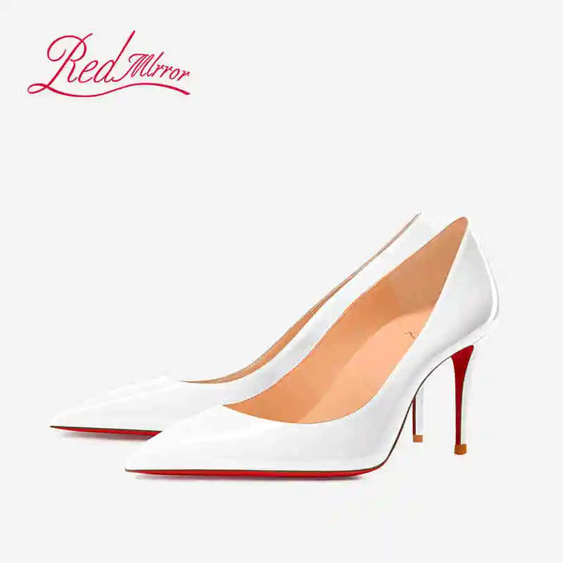 Women's elegant high heel shoes Luxury Brand Black Women heels shoes woman 2025 trend Red Shiny Bottoms Pointed Toe Sexy Pumps