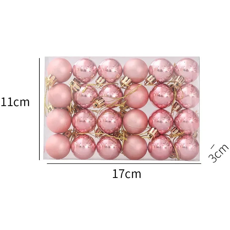 Choice Mini Weihnachtskugeln Set - Inhalt 24 Stück, Ø3 cm, Kunststoff