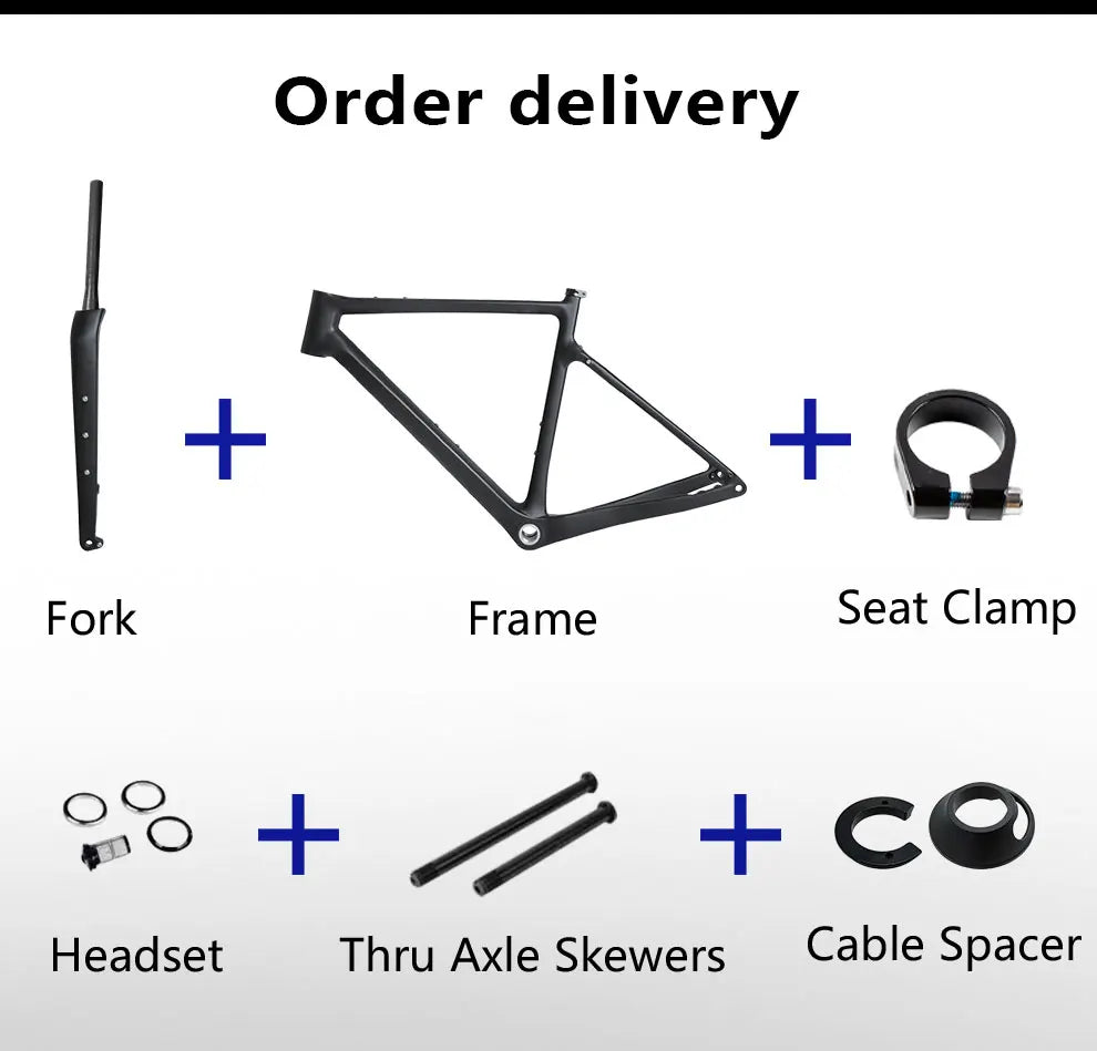 BXT Carbon Gravel Bike Frame Fully Hidden Cable Carbon Frame Fork Thru Axle Gravel Disc Brake Carbon MTB Road Bicycle Frame 27.5