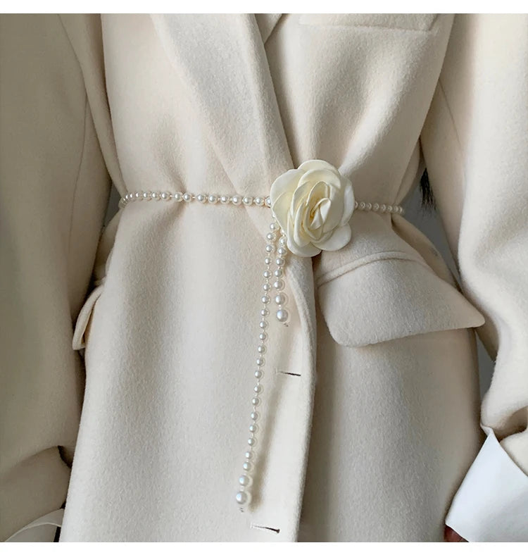 Zhejiang Y282 Perlen Taillengürtel - PU 1cm Elegant Damen