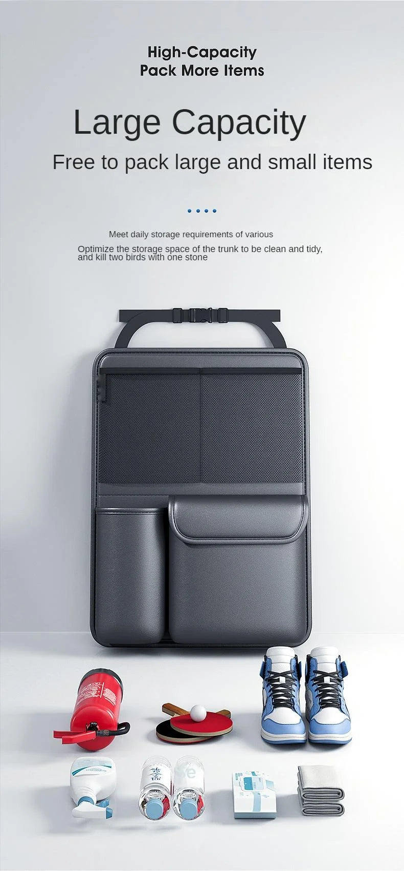 Auto Kofferraum Leder Aufbewahrung Tasche 2025 - Faltbar Auto Sitz Rücken Werkzeug Organizer - Multifunktional UV Aufbewahrung SUV Rücksitz Hängend Organizer