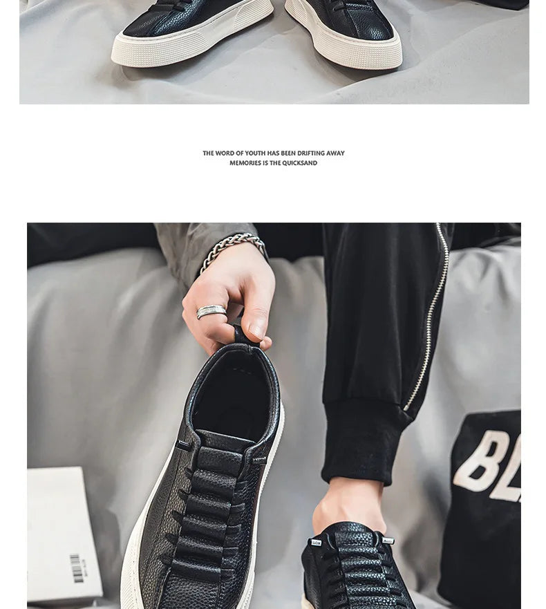 White Sneakers for Men 2024 Spring Fashion Casual Lace Up Round Toe Flat mens Running Sport Shoes Zapatillas Deportivas Hombre