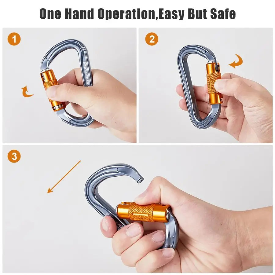 NONEM Karabinerhaken Aluminium 7075 - Bruchlast 28 kN EN12275 by Golden Bridge Store