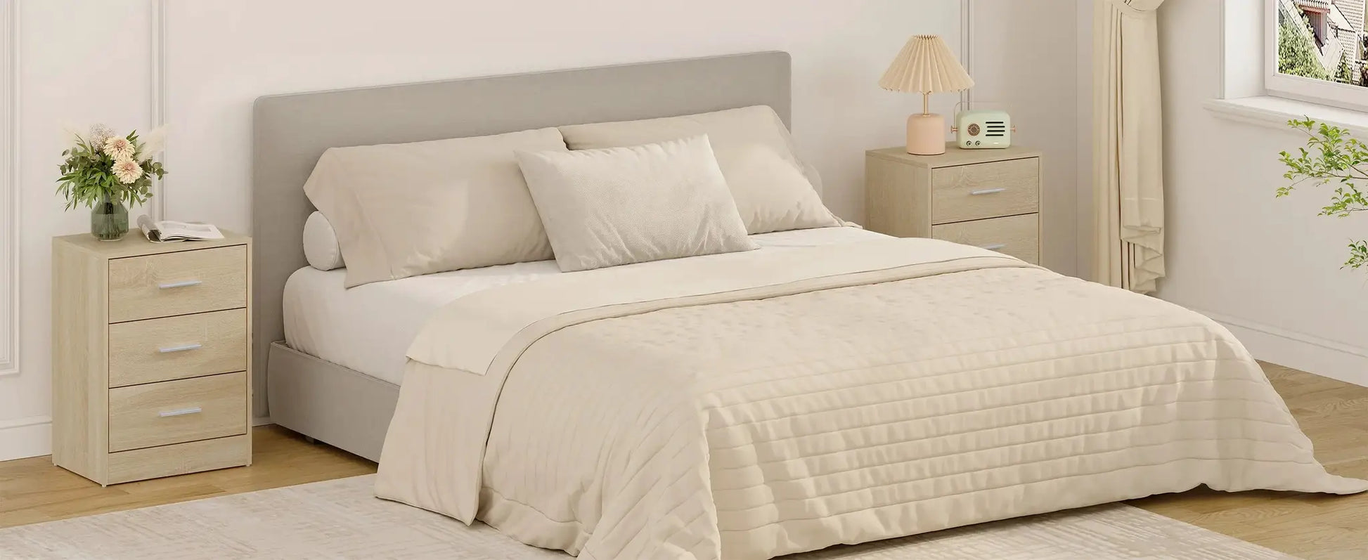 WOLTU 2 Teile/satz Nachttisch Nachttisch 39x54x28cm Beistelltisch mit 3 Schubladen Moderner Aufbewahrungsschrank für Schlafzimmer Wohnzimmer by Golden Bridge Store