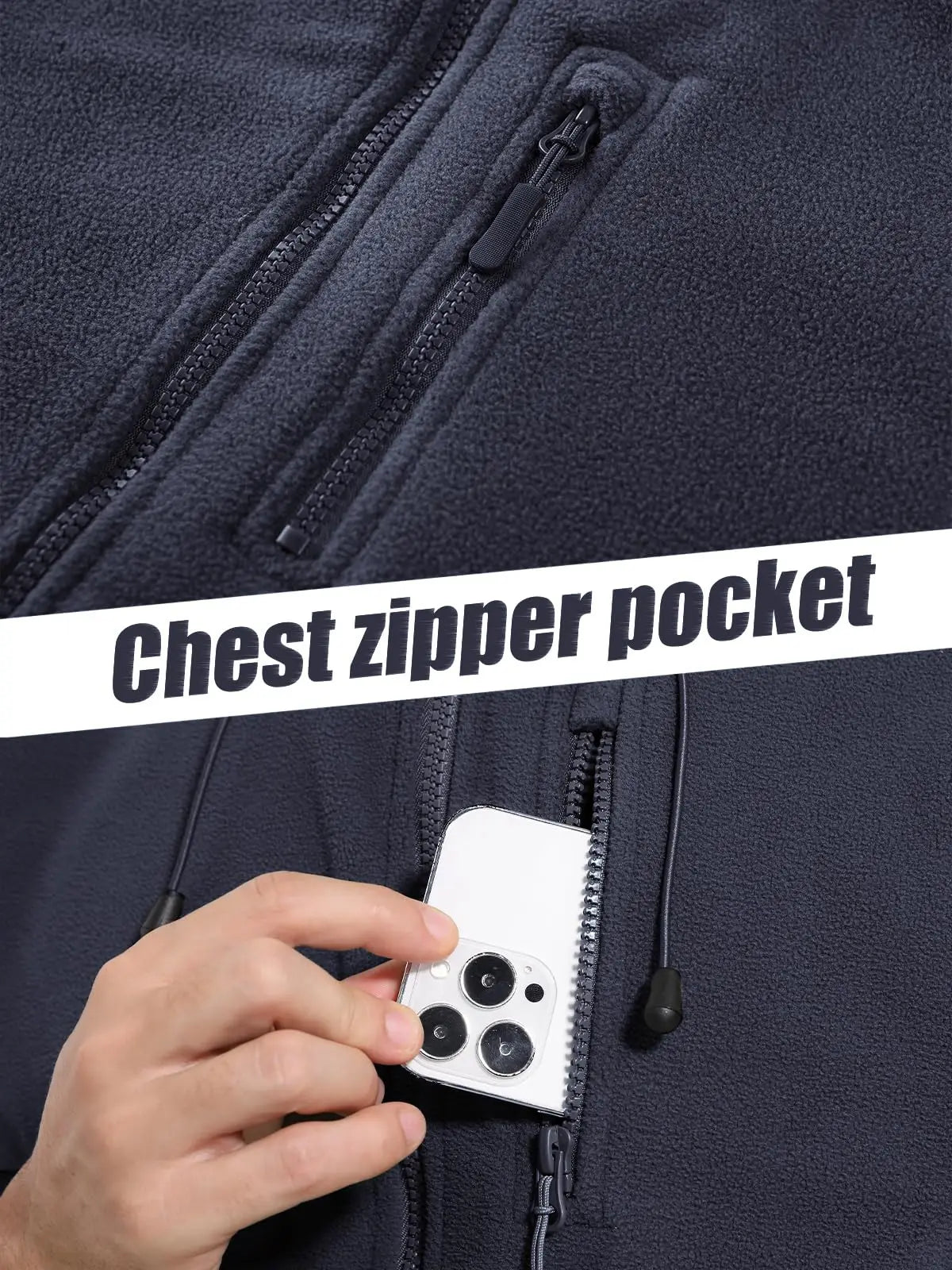 Tacvasen Kapuzen-Fleecejacke - winddicht, warm, Gr. S-XXL