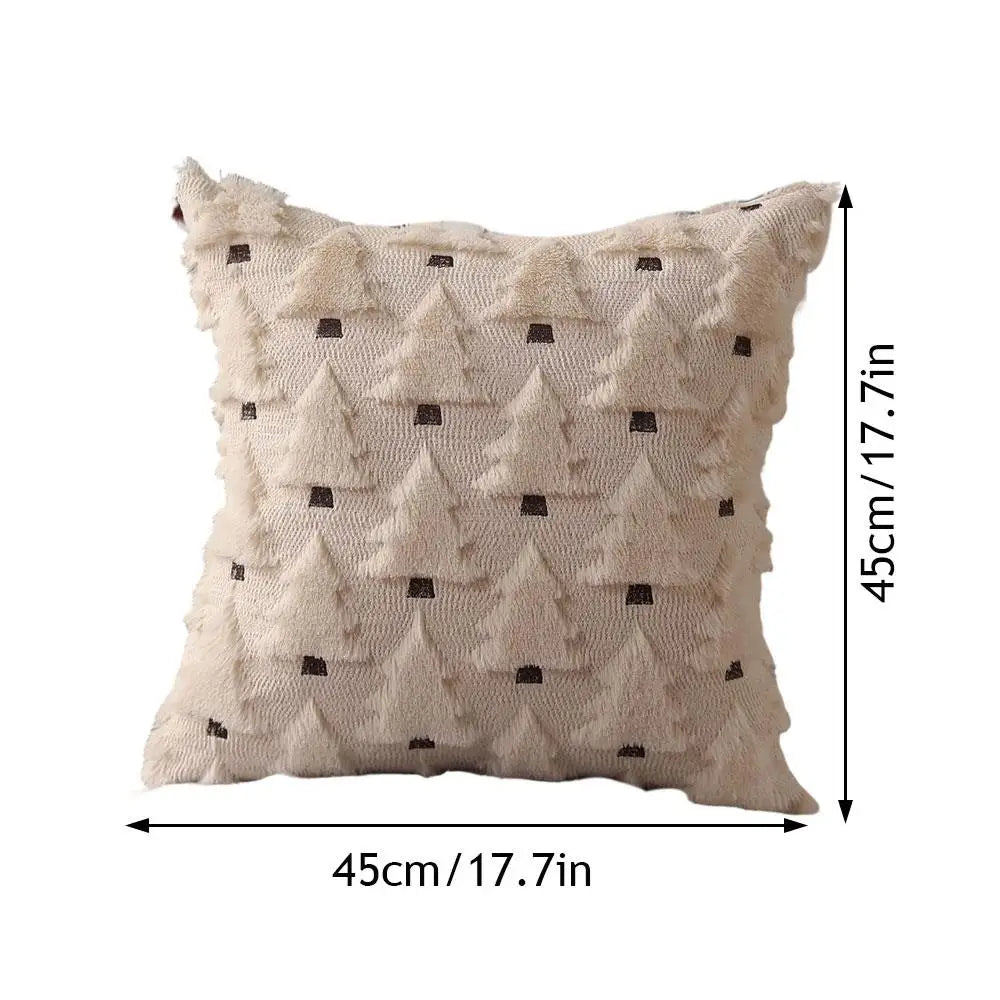 45x45cm Winter Throw Pillow Cover Xmas Home Decor Christmas Plush Pillowcase Pillowslip Home Textile Christmas Tree Pillow Cases