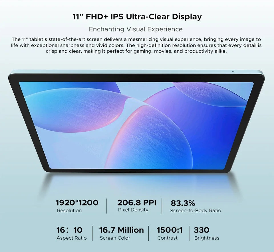 DOOGEE Tab E3 Ultradünn 7,5 Mm - 256 GB Speicher, 8800 mAh Akku, 11 Zoll Display