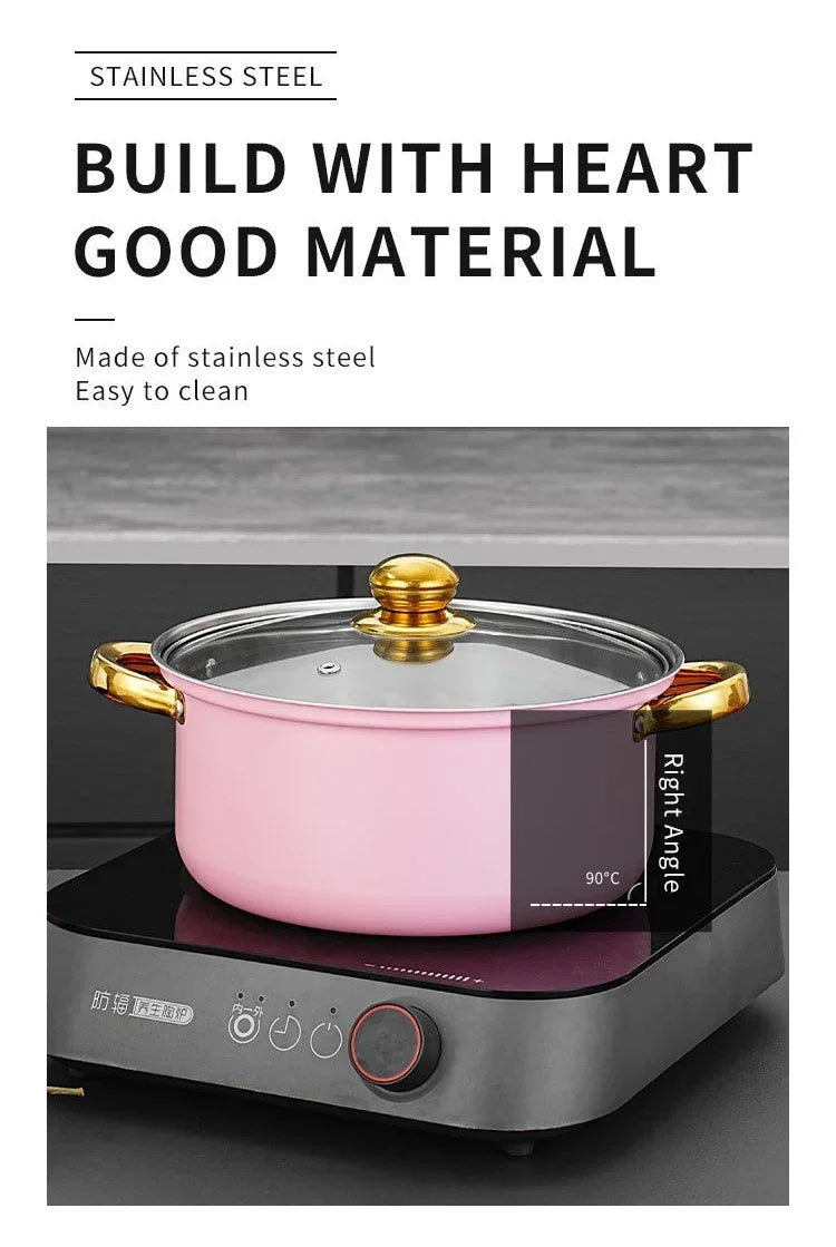 J6018 Suppentopfset Induktion - 6tlg Edelstahl Deckel