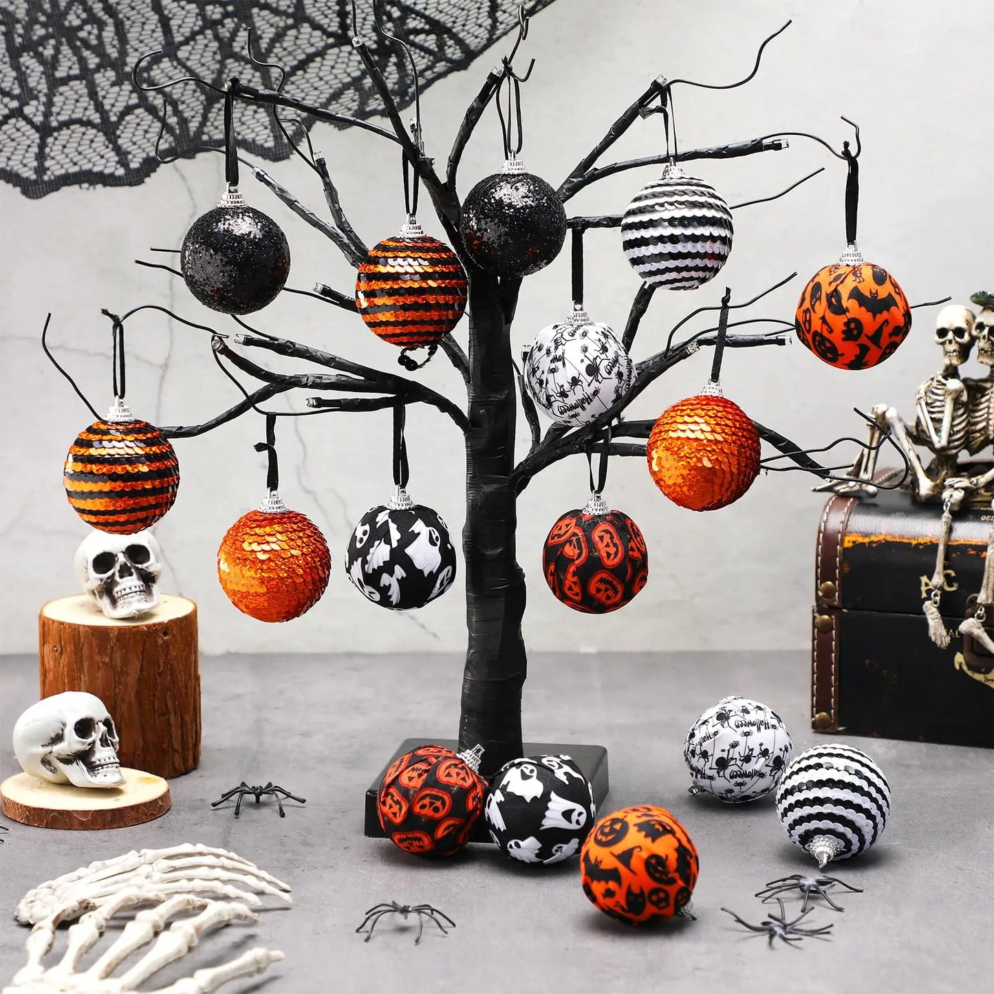 Guangdong Halloween Kugeln Bruchsicher - Inhalt 16 Stk Größe 5 Cm