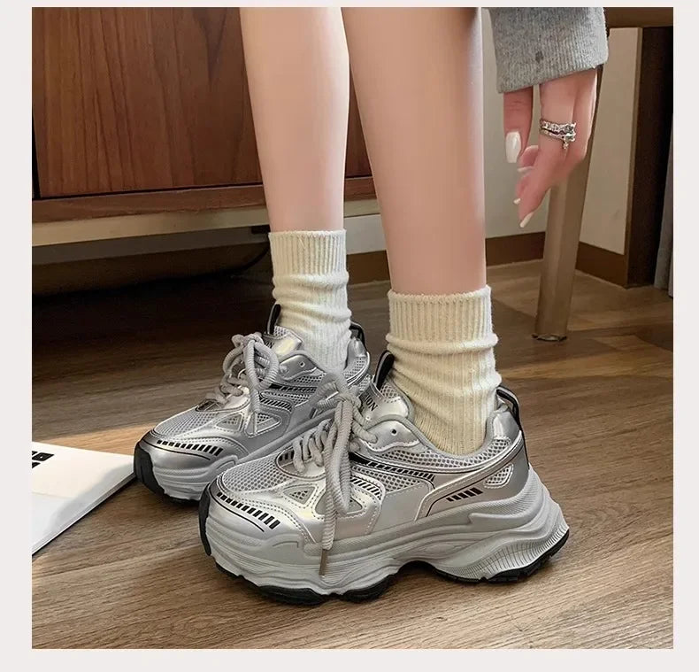 Fashion Platform Sneakers for Women Casual Non Slip Thick Sole Sports Shoes Woman Comfortable Casual Sports Shoes Zapatos Mujer