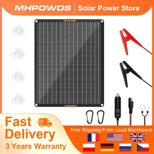 Solarladegerät 30W 12V Wasserdichtes Erhaltungsladegerät Auto Boot
