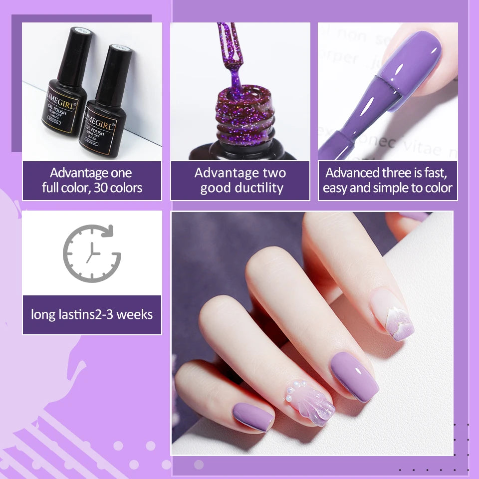 Nail Extension Kit Acrylic Gel Polish Nail Polish with UV LED Nail Lamp Manicure Kit and Base Coat Top Coat for Salon and Home