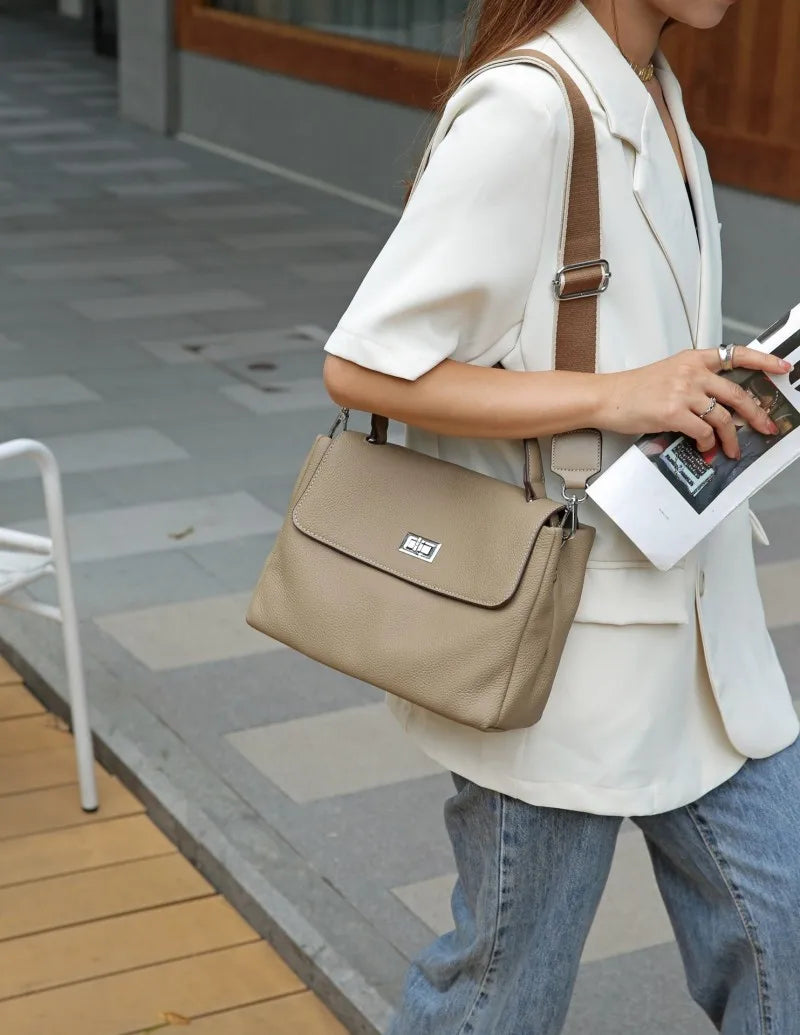 Designer ladies leather bag retro shoulder & crossbody office purse