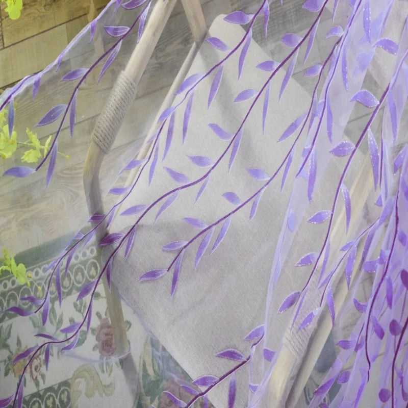 ZhejiangChoice Vorhang Blattmuster - 2 Paneele Polyester