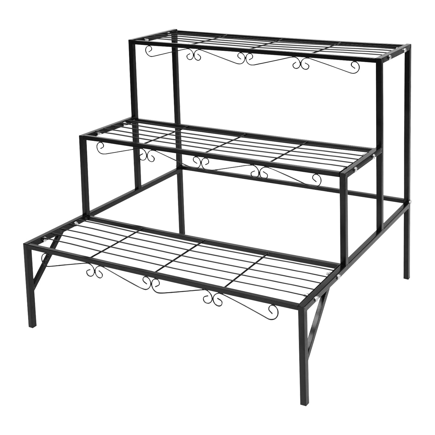 NONE Blumentopf-Präsentationsständer 3-stöckig 70x58x60 cm Metall