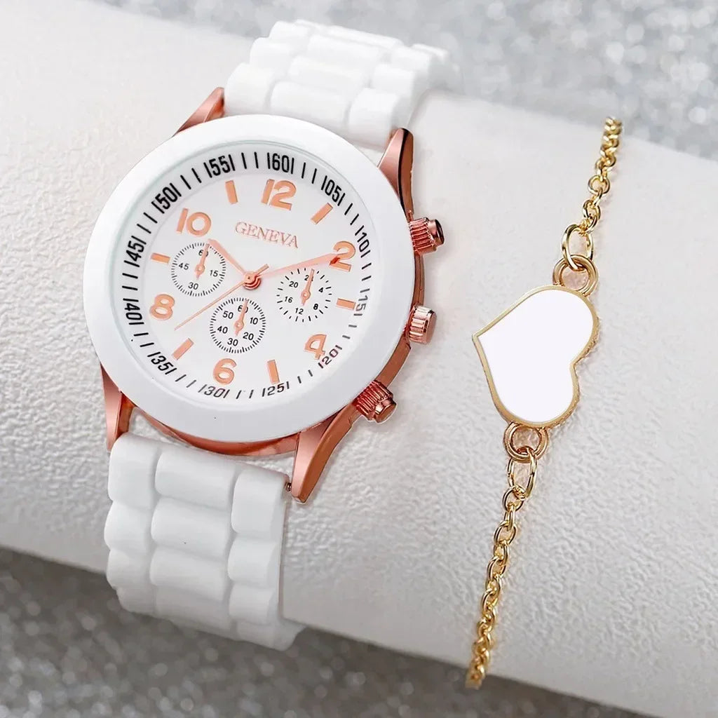Luxus Set Elegantes Schmuckset - Uhr Ring Kette Ohrringe