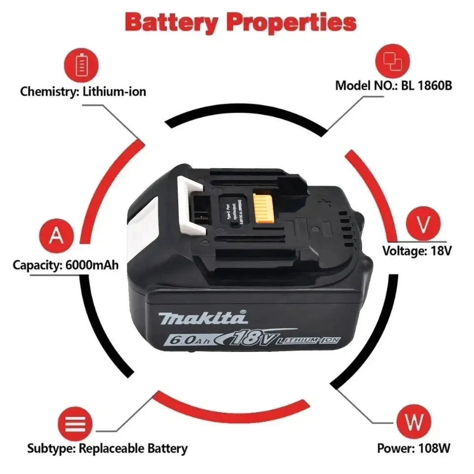 Makita 18V battery with Type-C port 65W input/output large capacity electric tool battery universal BL1860 BL1850 BL1840 BL1830
