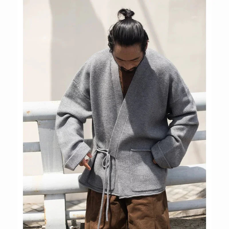 EMAIGICN MY1148 Gestrickter Kimono Cardigan - Größe M/L, Material Polyester/Viskose, Verschluss Ein-Knopf