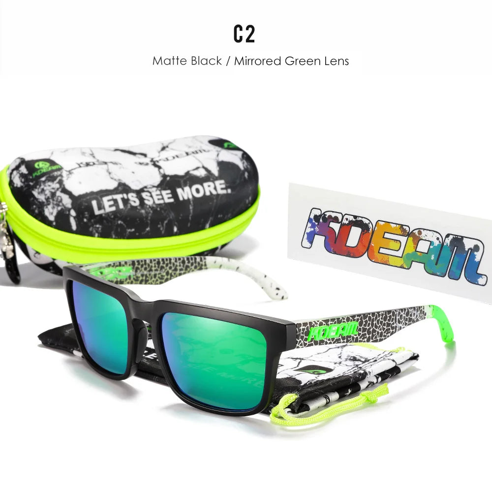 KDEAM Herren Polarisierte Sonnenbrille Quadratisch Casual Outdoor Sonnen Brille Frauen Unisex Sonnenbrille für Paare mit Neuer Verpackung