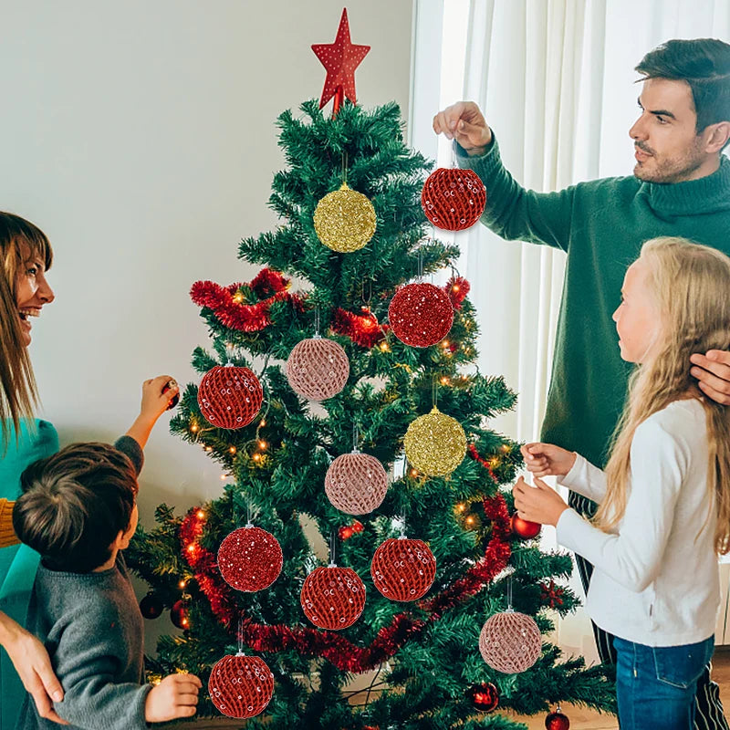 Jinghaohappy Christbaumkugeln - 12 Stück Kunststoff 6 Zentimeter