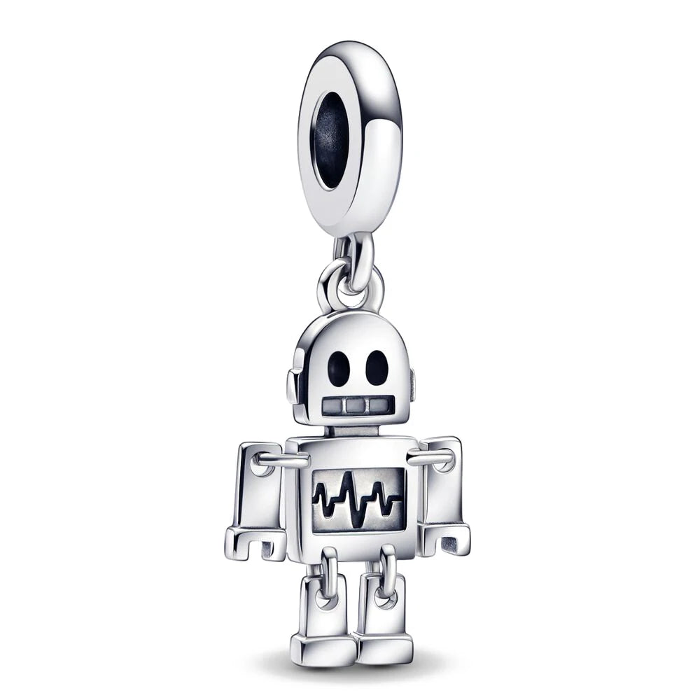 Neue 925 Silber Lernhilfe Schultasche Uhranhänger Charms Beads Fit Original Pandora Armband DIY Schmuck Für Frauen 2024