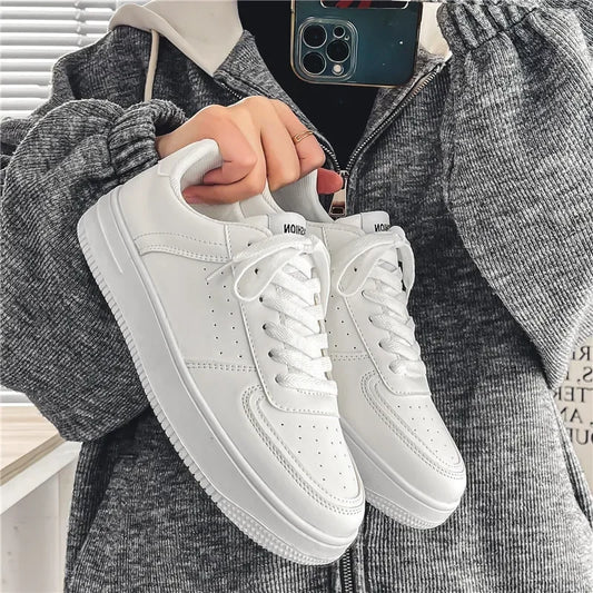 NKLSA Sneaker Atmungsaktiv - Dicke Sohle Weiß Größe
