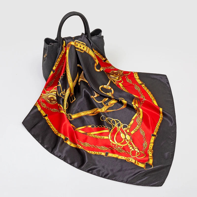 SENAIFE Satin-Schal Elegant - 90x90cm Polyester Leicht