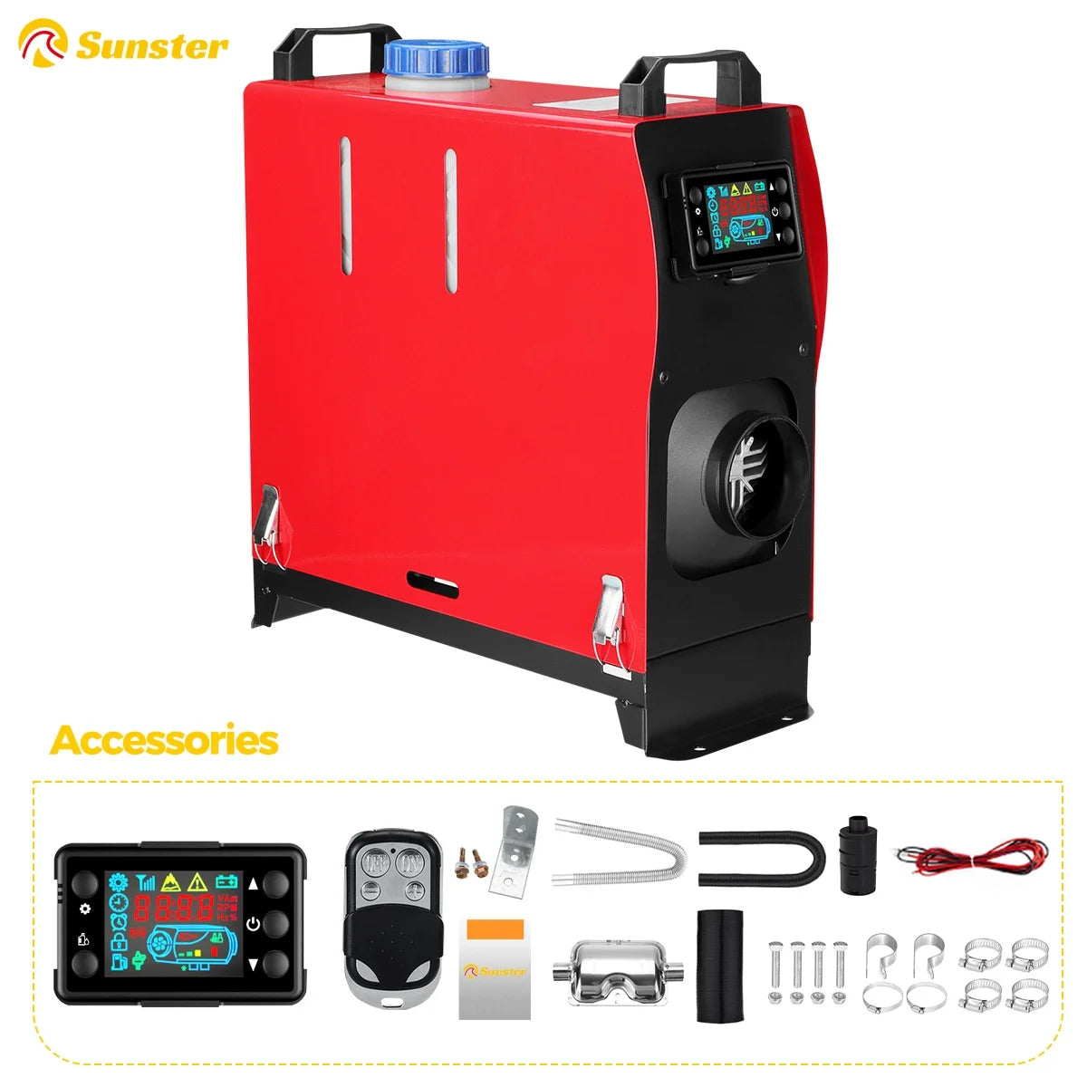 Diesel-Heizung 2025: Sunster 8KW 12V&24V Portable All In One - LCD Monitor Car Parking Air Heater für Campervan Tent Trucks Collection