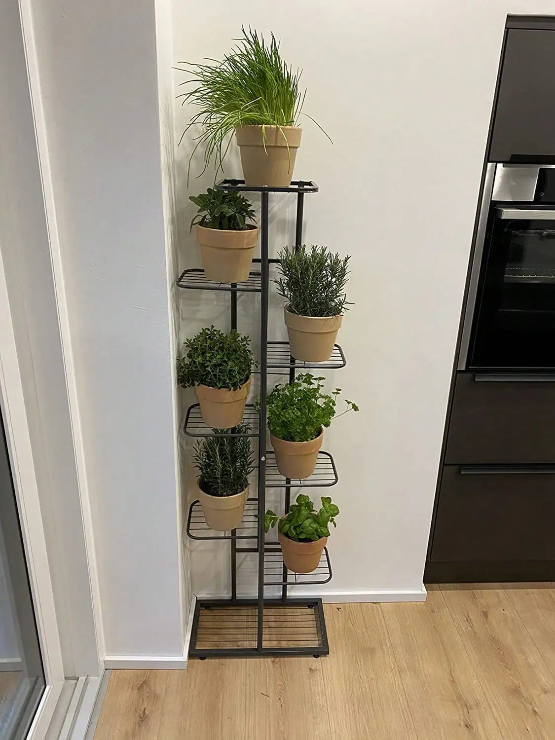 GreenHome Pflanzenständer 8-stufig Innen Außen 9 Töpfe