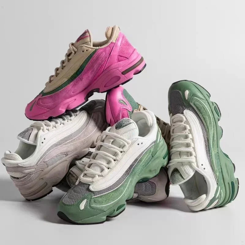 EOENKKY NB1000 Atmungsaktiv Mesh-Leder Laufschuh - Größe Normal, Obermaterial Mesh-Leder, Farbe Grau Silber