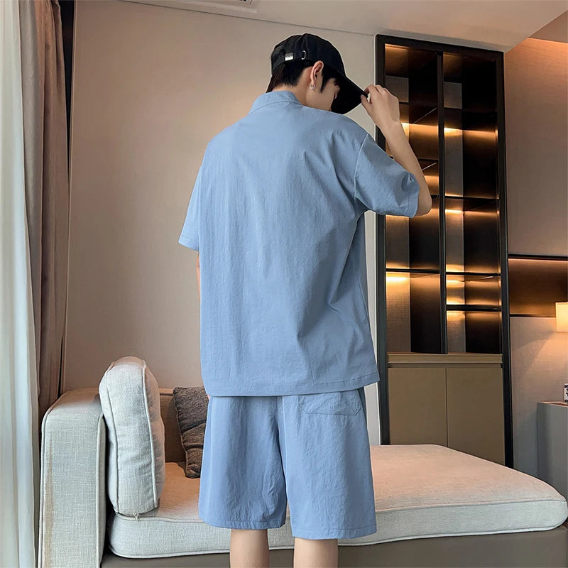 TIKALIACN Zweiteiler Sommer Kurzarm - Polyester M L