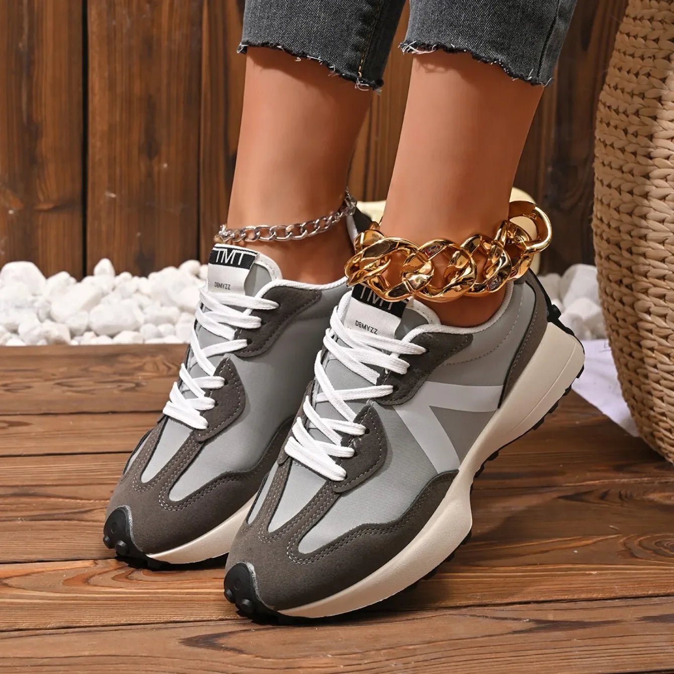 Meilecheng Damen Sneakers Bequem - Rutschfest PU Innensohle
